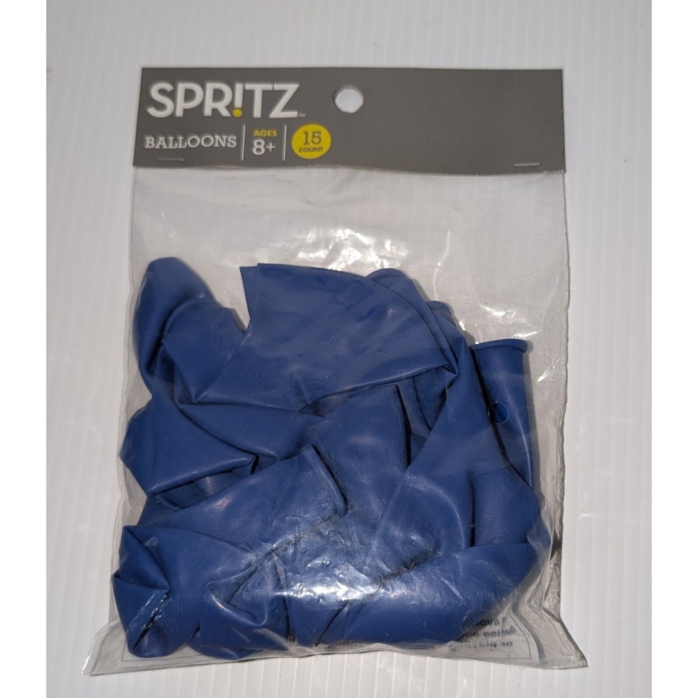 Spritz Solid Color Latex Balloons (15 Count), 12", Blue